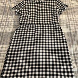 Black and White Gingham Sheath Dress
